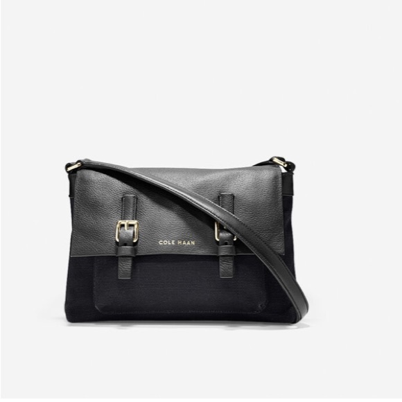 Cole Haan Bowdin Black Flap Crossbody - Picture 2 of 6